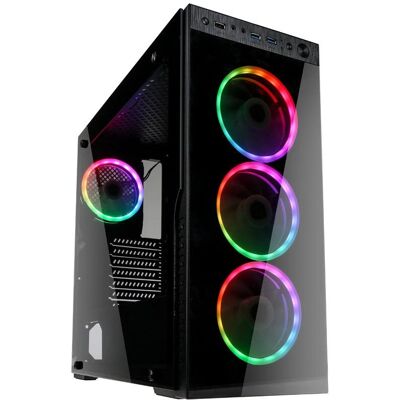 Kolink Horizon RGB Black - PC Midi Tower Case with Tempered Glass Panels Kolink Horizon RGB Black - PC Midi Tower Case with Tempered Glass Panels