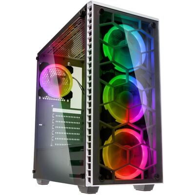 Boîtier PC Kolink Tour Moyenne Blanche en Verre Trempé Boîtier PC Kolink Tour Moyenne Blanche en Verre Trempé