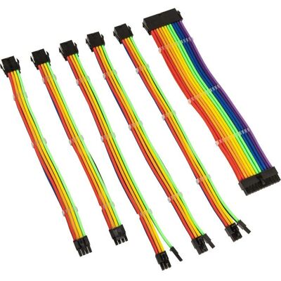 Kit di estensione cavi intrecciati Kolink Core Adept - Arcobaleno - Kit di estensione di alimentazione Kit di estensione cavi intrecciati Kolink Core Adept - Arcobaleno - Kit di estensione di alimentazione