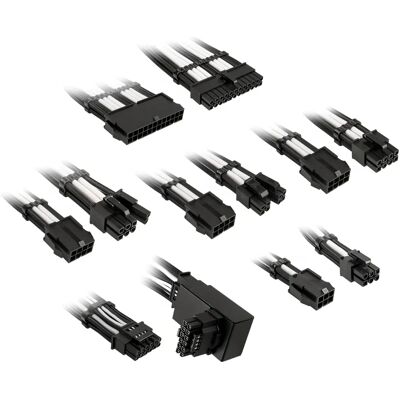 Kit d'extension de câbles tressés Kolink Core Pro - Noir/Blanc - 12V-2x6 haute puissance Kit d'extension de câbles tressés Kolink Core Pro - Noir/Blanc - 12V-2x6 haute puissance