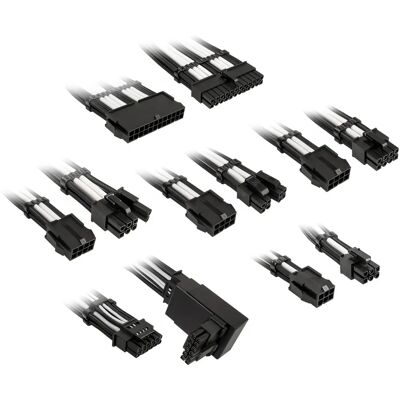 Kit di Estensione Cavi Trecati Kolink Core Pro - Nero Jet/Bianco Brillante Kit di Estensione Cavi Trecati Kolink Core Pro - Nero Jet/Bianco Brillante