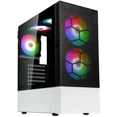 Boîtier PC Kolink MX à Double Ton en Verre ARGB - Noir/Blanc - Tour Moyenne Boîtier PC Kolink MX à Double Ton en Verre ARGB - Noir/Blanc - Tour Moyenne