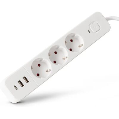 Entac - ESES1.5G3-1.5-SW-2UA1UC - 3 prises - 2x USB-A 1x USB-C - multiprise - Publicité Entac - ESES1.5G3-1.5-SW-2UA1UC - 3 prises - 2x USB-A 1x USB-C - multiprise - Publicité