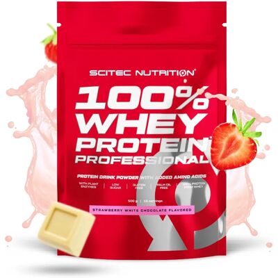 Scitec Nutrition 100% Protéine de Lactosérum Professionnelle - Fraise Chocolat Blanc - Publicité Scitec Nutrition 100% Protéine de Lactosérum Professionnelle - Fraise Chocolat Blanc - Publicité