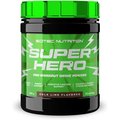 Scitec Nutrition Superhero Cola-Lime 285g - Pré-entraînement en poudre Scitec Nutrition Superhero Cola-Lime 285g - Pré-entraînement en poudre