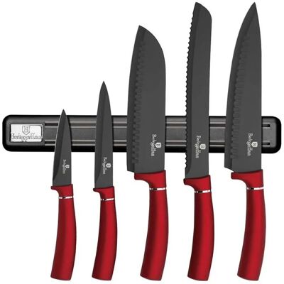 Zestaw noży Burgundy od Berlinger Haus - Non-stick, ergonomiczny, magnetyczny Zestaw noży Burgundy od Berlinger Haus - Non-stick, ergonomiczny, magnetyczny