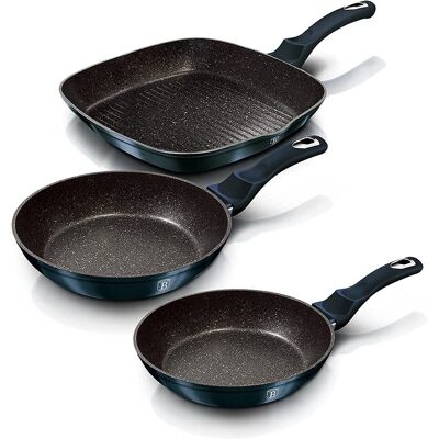 Set de 3 sartenes de granito Pink Gold de Berlinger Haus - Juego de Cocina Set de 3 sartenes de granito Pink Gold de Berlinger Haus - Juego de Cocina