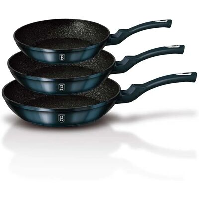 Berlinger Haus Blau Granit Kochgeschirr-Set - 3 Pfannen 20/24/28cm Berlinger Haus Blau Granit Kochgeschirr-Set - 3 Pfannen 20/24/28cm