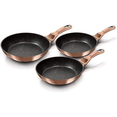 Berlinger Haus Rose Gold 3-delig Koekenpan Set - Kookgerei Berlinger Haus Rose Gold 3-delig Koekenpan Set - Kookgerei