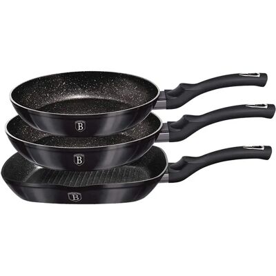 Berlinger Haus Metallic Line Carbon Pro Granit Pfannen Set - 20/24/28cm Berlinger Haus Metallic Line Carbon Pro Granit Pfannen Set - 20/24/28cm