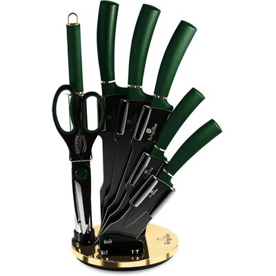 Conjunto de cuchillos Berlinger Haus Emerald - 8 piezas con soporte Conjunto de cuchillos Berlinger Haus Emerald - 8 piezas con soporte