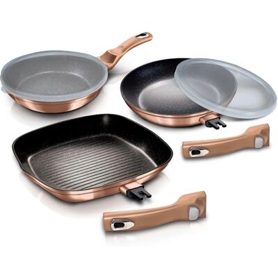 Berlinger Haus Rose Gold 3-teiliger Kochgeschirr-Set mit abnehmbaren Griffen Berlinger Haus Rose Gold 3-teiliger Kochgeschirr-Set mit abnehmbaren Griffen