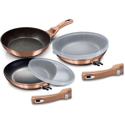 Ensemble de Casseroles Berlinger Haus Rose Gold - Compatible induction - Publicité Ensemble de Casseroles Berlinger Haus Rose Gold - Compatible induction - Publicité