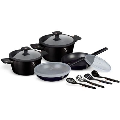 Berlinger Haus Titanium Kochset - 12 Teile, Schwarz Berlinger Haus Titanium Kochset - 12 Teile, Schwarz
