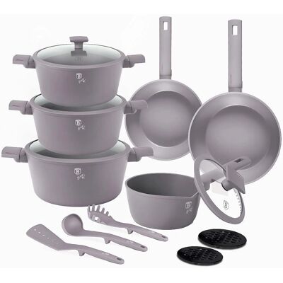 Berlinger Haus 15-teiliges Taupe Kochgeschirr-Set - Küchenutensilien Berlinger Haus 15-teiliges Taupe Kochgeschirr-Set - Küchenutensilien