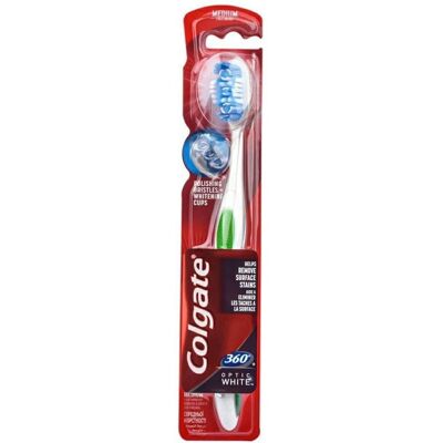 Colgate 360 Optic White Zahnbürste - Ergonomisch, Whitening, Bunte Farben Colgate 360 Optic White Zahnbürste - Ergonomisch, Whitening, Bunte Farben