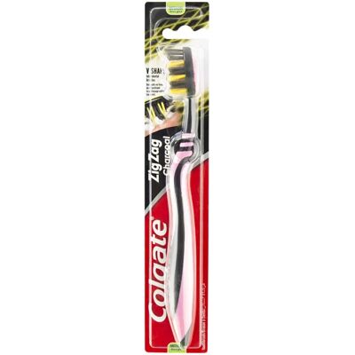 Colgate Zigzag Actieve Koolstof Tandenborstel - V-vormige Borstelharen, Medium Colgate Zigzag Actieve Koolstof Tandenborstel - V-vormige Borstelharen, Medium