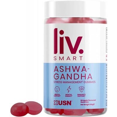USN Liv.Smart Gummies s Ashwagandha - Jablečná příchuť - 60 měkkých tobolek USN Liv.Smart Gummies s Ashwagandha - Jablečná příchuť - 60 měkkých tobolek