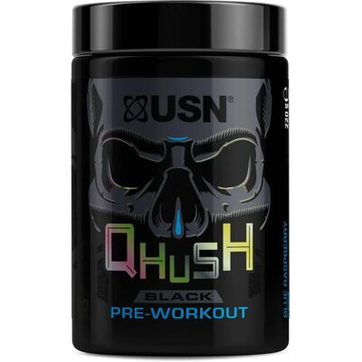 USN Qhush Black Blue Raspberry Předtréninkový prášek - Energie pro trénink USN Qhush Black Blue Raspberry Předtréninkový prášek - Energie pro trénink