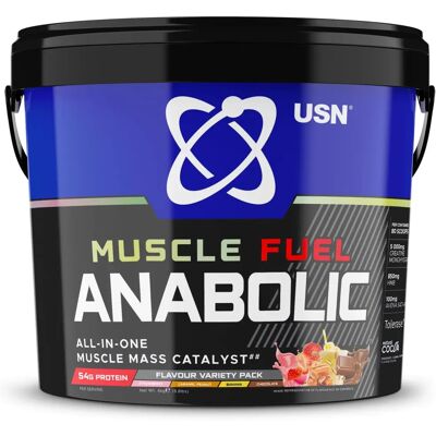USN Muscle Fuel Anabolic 4000 g - Variety Pack, Chocolate, Strawberry, Banana, Peanut Caramel - Protein Powder USN Muscle Fuel Anabolic 4000 g - Variety Pack, Chocolate, Strawberry, Banana, Peanut Caramel - Protein Powder