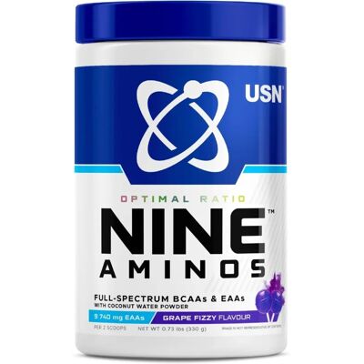 USN Nine Aminos 330g Grape Fizzy Pop - Dietary Supplement USN Nine Aminos 330g Grape Fizzy Pop - Dietary Supplement