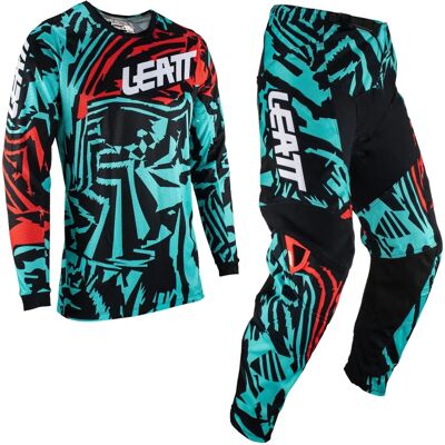 Leatt 3.5 Zebra Ensemble Maillot et Pantalon de Motocross - Unisexe Noir Vert Leatt 3.5 Zebra Ensemble Maillot et Pantalon de Motocross - Unisexe Noir Vert