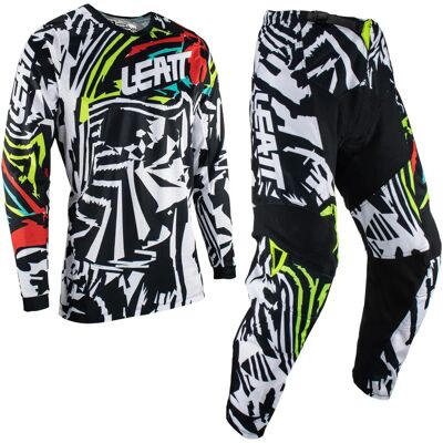 Ensemble Maillot et Pantalon de Motocross Leatt 3.5 Zebra Ensemble Maillot et Pantalon de Motocross Leatt 3.5 Zebra