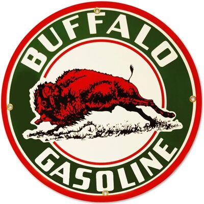 Buffalo - Gasoline Emaille Bord - 12in - Enamel Plates Buffalo - Gasoline Emaille Bord - 12in - Enamel Plates