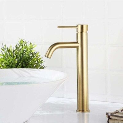 SNQ Grifo alto latón dorado cepillado - monomando - Faucet SNQ Grifo alto latón dorado cepillado - monomando - Faucet