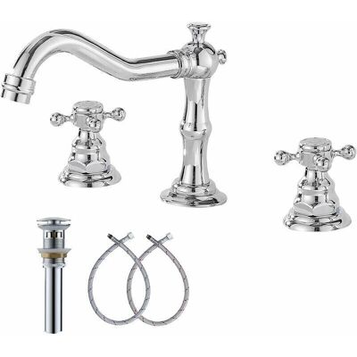 SNQ - Grifo - Chrome - 2-Handle 3-Hole - Faucet SNQ - Grifo - Chrome - 2-Handle 3-Hole - Faucet
