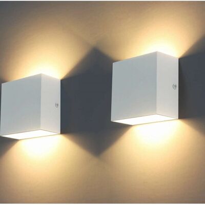 AXHUP - 2X LED Wall Lamp Aluminum - White - Wall lamp AXHUP - 2X LED Wall Lamp Aluminum - White - Wall lamp
