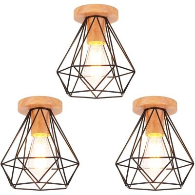 AXHUP 3 Pack Vintage Industrial Ceiling Lamp - Ceiling Light AXHUP 3 Pack Vintage Industrial Ceiling Lamp - Ceiling Light
