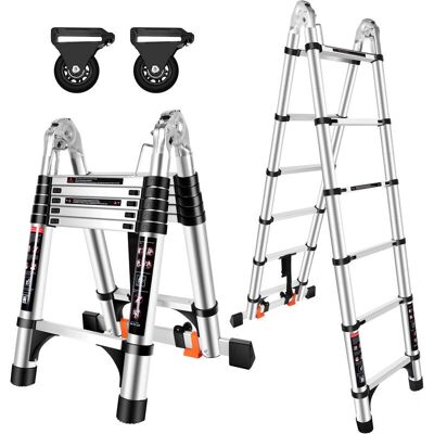 AXHUP Aluminum Multi-Purpose Ladder 3.8M - 2 Wheels AXHUP Aluminum Multi-Purpose Ladder 3.8M - 2 Wheels