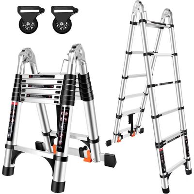 AXHUP Aluminum Multi-Purpose Telescopic Ladder 4.4M - 2.2M + 2.2M AXHUP Aluminum Multi-Purpose Telescopic Ladder 4.4M - 2.2M + 2.2M