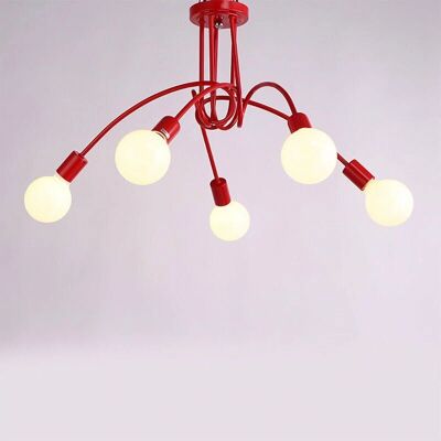 AXHUP - Industrial Style Ceiling Light with 5 Bulbs - Retro Modern Lamp AXHUP - Industrial Style Ceiling Light with 5 Bulbs - Retro Modern Lamp