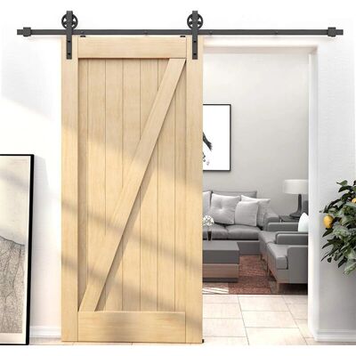 AXHUP - 183cm - Black - 100 kg - Sliding door hardware kit AXHUP - 183cm - Black - 100 kg - Sliding door hardware kit