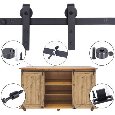Axhup 120cm Kit de Hardware para Puerta Corredera - Ahorro de espacio, Resistente, Fácil de instalar Axhup 120cm Kit de Hardware para Puerta Corredera - Ahorro de espacio, Resistente, Fácil de instalar