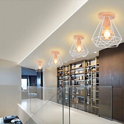 AXHUP - 4 Pack Industrial Diamond Ceiling Lamp - Ceiling Light for Corridor, Stairs, Bedroom AXHUP - 4 Pack Industrial Diamond Ceiling Lamp - Ceiling Light for Corridor, Stairs, Bedroom