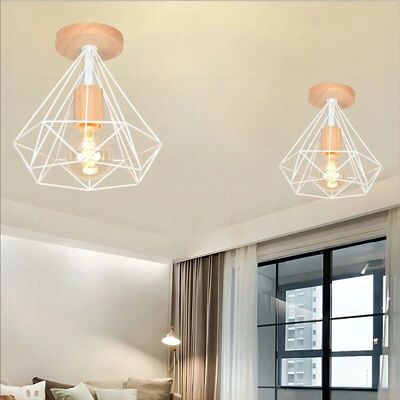 AXHUP Model E27 25cm Diamond Cage Pendant Light - Industrial Style AXHUP Model E27 25cm Diamond Cage Pendant Light - Industrial Style