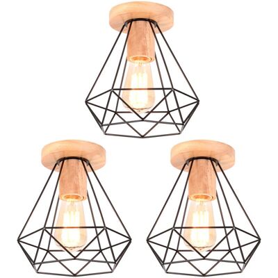 AXHUP 3 Pezzi Lampada da Soffitto Diamante Industriale - Corpo Lampada per Corridoio, Camera da Letto, Scala AXHUP 3 Pezzi Lampada da Soffitto Diamante Industriale - Corpo Lampada per Corridoio, Camera da Letto, Scala