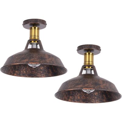 AXHUP Rustic Industrial Ceiling Lamp - 27cm Vintage Metal Pendant Light AXHUP Rustic Industrial Ceiling Lamp - 27cm Vintage Metal Pendant Light