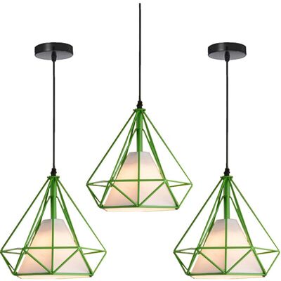 AXHUP Vintage Pendant Lamp - 3pcs Green - Ø25cm Industrial Ceiling Light AXHUP Vintage Pendant Lamp - 3pcs Green - Ø25cm Industrial Ceiling Light