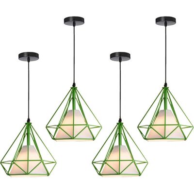 AXHUP Vintage Industrial Pendant Lamp - 25cm Green - 4PCS AXHUP Vintage Industrial Pendant Lamp - 25cm Green - 4PCS