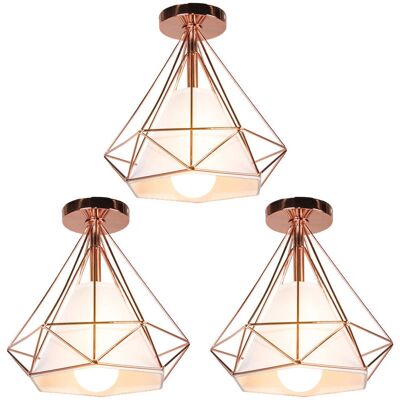 AXHUP Lampada a Soffitto Oro Rosa - Industriale Vintage E27 AXHUP Lampada a Soffitto Oro Rosa - Industriale Vintage E27