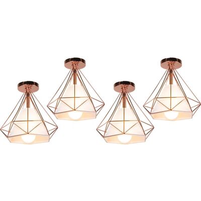 AXHUP Rose Gold 25cm Diameter Vintage Industrial Ceiling Light - Ceiling Lamp AXHUP Rose Gold 25cm Diameter Vintage Industrial Ceiling Light - Ceiling Lamp