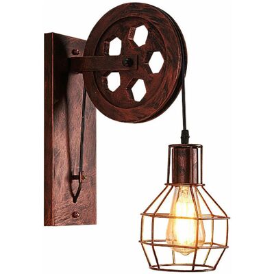 AXHUP Lámpara de Pared Retro Industrial Rojo Oxidado AXHUP Lámpara de Pared Retro Industrial Rojo Oxidado