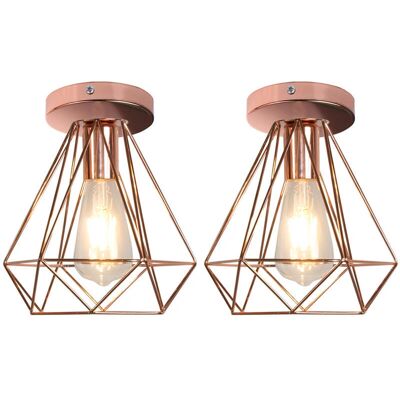 Axhup Rose Gold Vintage Ceiling Lamp - E27 20cm Axhup Rose Gold Vintage Ceiling Lamp - E27 20cm