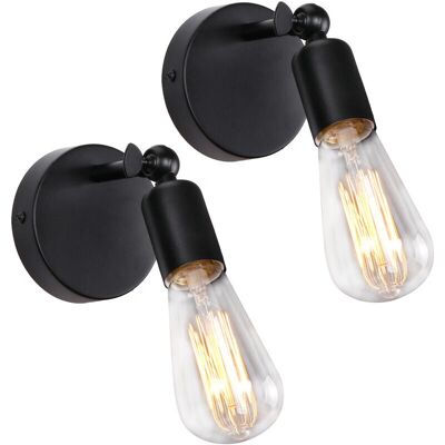 AXHUP - Lámpara de pared - negro - ajustable 180° - 2 piezas AXHUP - Lámpara de pared - negro - ajustable 180° - 2 piezas