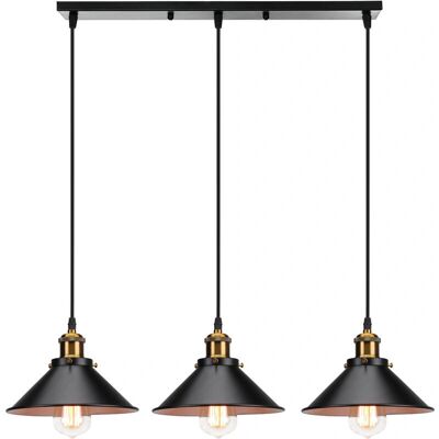 Hanging Lamp - Vintage Industrial Style - 3 Lights - Ø22cm - Iron Finish Hanging Lamp - Vintage Industrial Style - 3 Lights - Ø22cm - Iron Finish