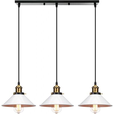 AXHUP Vintage Industrial Pendant Lamp - 3 Lights, Ø22cm, Iron, E27 AXHUP Vintage Industrial Pendant Lamp - 3 Lights, Ø22cm, Iron, E27